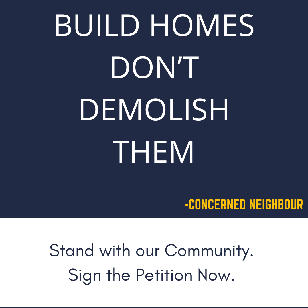 Build Homes, Dont Demolish them — community poster. Replace with your PNG filename.